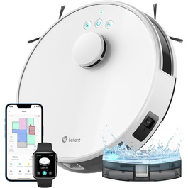Робот-пилосос LEFANT M1W з функцією миття, багатоступеневе мапування, зони заборони, потужність 5500Pa, 150 хв роботи, ідеальний для шерсті тварин та твердих підлог, керування через додаток/Alexa