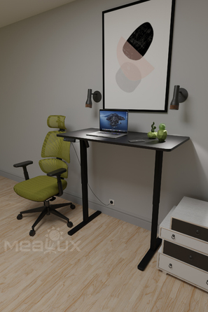 Комплект Mealux PowerDesk Lite Black + Leo Air Plus Green (арт. EVO-201 Lite B/B+Y 546 KZ)