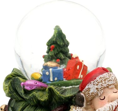 Чудовий снігова куля, з подарунковим пакетом, ялинкою та подарунками, Розміри L / W/ H 9 x 5 x 8 см діаметр кулі 4,5 см. (Дід Мороз)