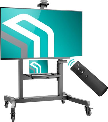 ONKRON Телевізійна тумба на колесах для телевізорів 50-100 дюймів, електрична, з підйомом, max 130 кг, VESA 1000x600, чорна TS1991E-B