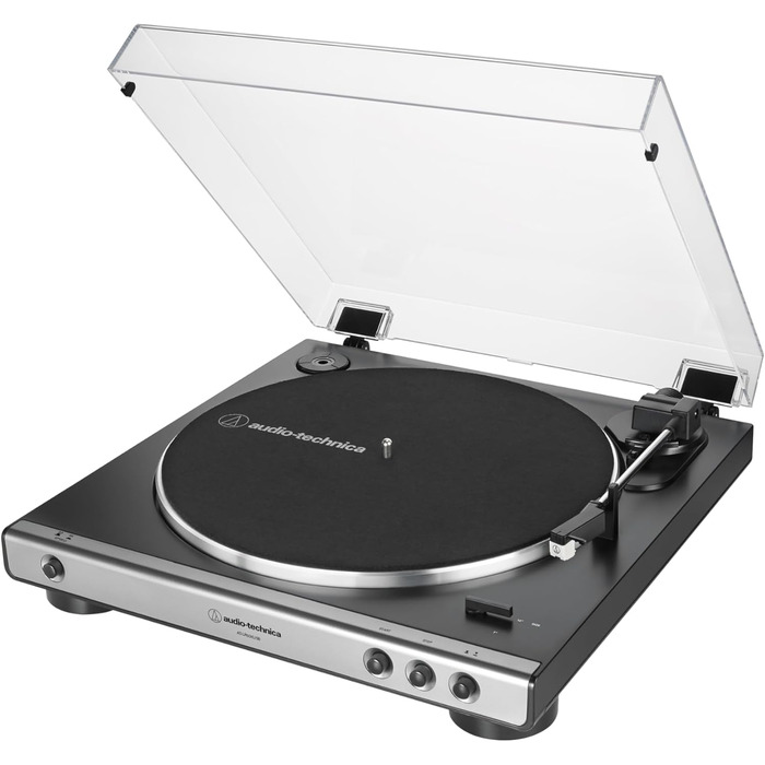 Програвач вінілу Audio-Technica LP60XBTBK, автоматичний, Bluetooth, USB, сірий, ремінний привід