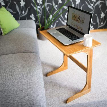 Стіл для ноутбука Relaxdays бамбук В x Ш x Г приблизно 62,5 x 60 x 40 см Журнальний столик, а також журнальний столик для ноутбука з дерева з практичною полицею та оптимальною робочою висотою з високоякісного бамбука, натурального