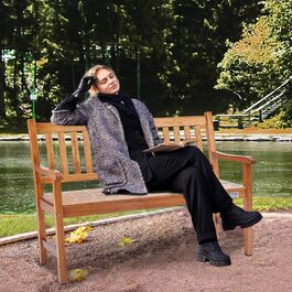 Металева лавка VEVOR для саду, тераси, парку – міцна, на 3 особи, з підлокітниками та спинкою, 127 см, вінтажний дизайн