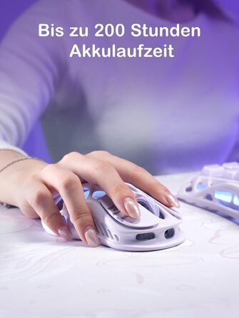 Миша ігрова GravaStar Mercury M1 Pro: 26000 DPI, 4K, PAW3395, 88г, Bluetooth/2.4G, RGB, 5 кнопок – Градієнт Чорний (Фіолетовий)