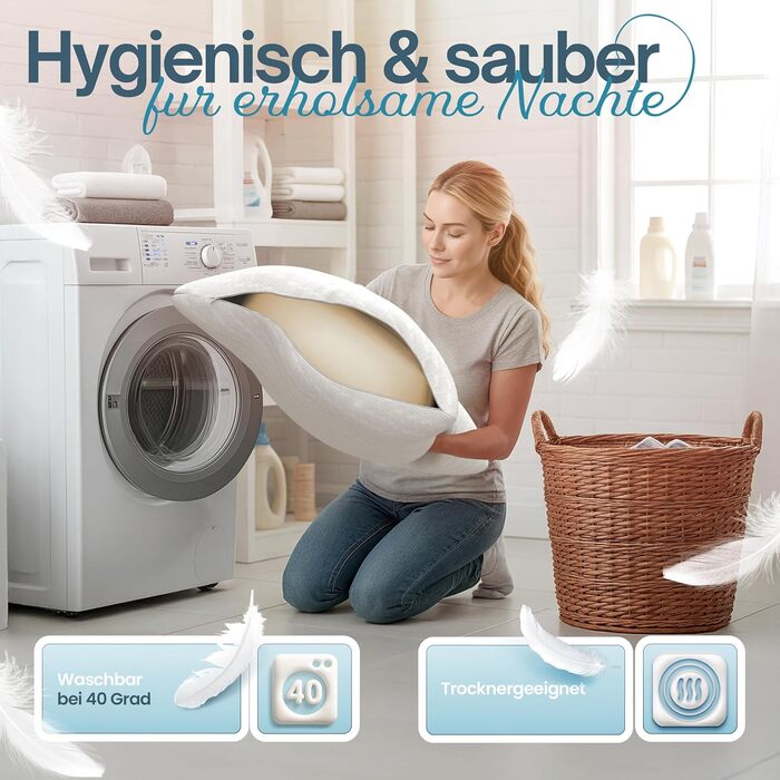 Ортопедична подушка для шиї 40x80 – подушка для шиї – подушка з піною з пам'яті для всіх типів сну (на спині, на животі, на боці) подушка з віскоеластичної піни (висота 13 см) – для наволочок 40x80 см