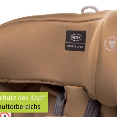 Автокрісло 4BABY Go-Fix Isofix 76-150 см, регульоване, з підкладкою, для дітей, I-Size (Мокко)