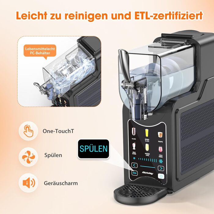 Машина для приготування сляш та коктейлів Richday SL-3025: 2л, 6 програм, LED дисплей, WhisperChill