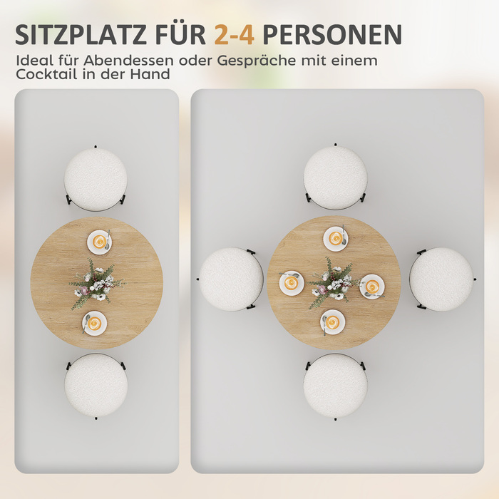 Круглий кухонний стіл, діаметр 80 см, компактна стільниця, ДСП, метал, колір 