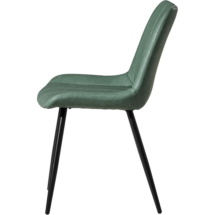 Набір обідніх стільців CLIPOP (4 шт), штучна шкіра, зелений, для кухні та вітальні