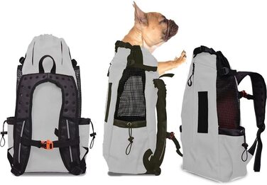 Рюкзак для собак WLDOCA для собак середнього розміру з водонепроникним кормом, для їзди на мотоциклі, піших прогулянок, покупок, подорожей, підходить для домашніх тварин вагою від 10 до 15 кг (сірий)