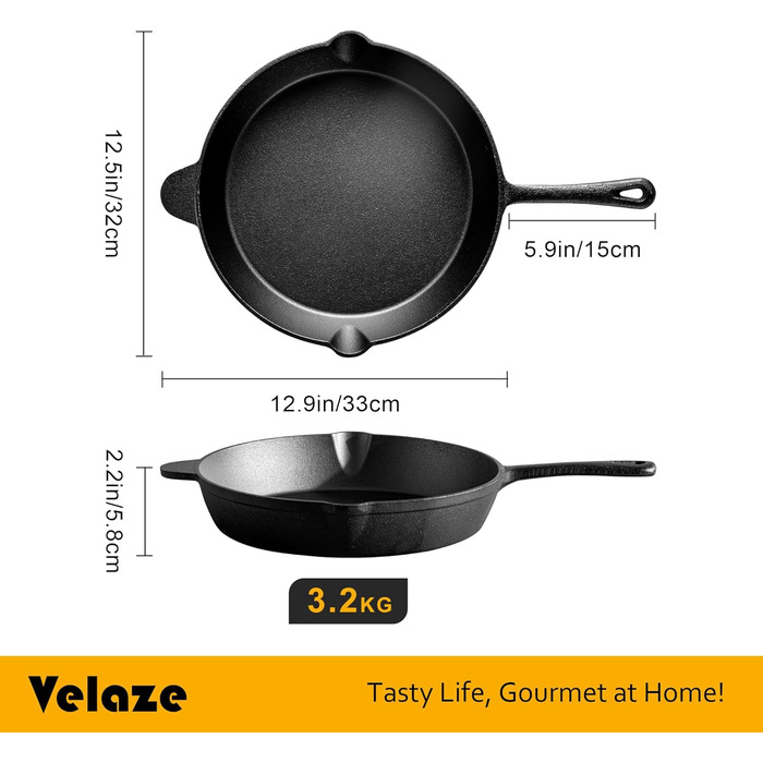 Чавунна сковорода-гриль Velaze, деко для газового гриля, приладдя для барбекю, миска для кемпінгу та сімейного відпочинку просте очищення без необхідності