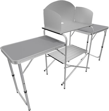 Складана туристична кухня 24MOVE® Campo: шафа для кемпінгу з робочою поверхнею та відсіками для зберігання (175x46x110, чорний)