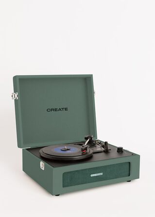 Вініловий програвач Retro Salbeigrün з Bluetooth, USB, SD, MicroSD, Mp3