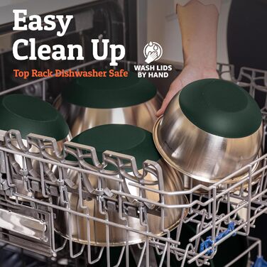 Набір мисок для змішування PriorityChef Premium з герметичними кришками, нержавіюча сталь, великі миски для приготування їжі з кришками, миски для зберігання в кухні, 1.5/2/3/4/5 л, червоний (зелений)