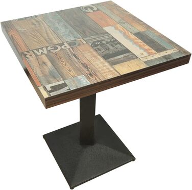 Стол кухонний Homewell квадратний на одній ніжці, для 4 осіб, 60x60x75 см, коричневий (вінтажний квітковий принт)