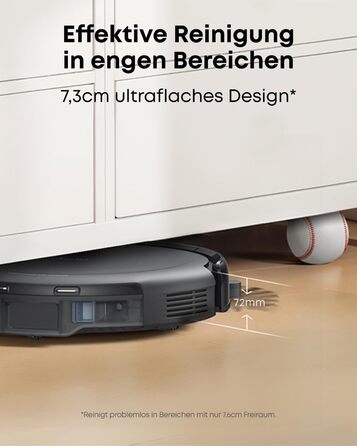 Робот-пилосос eufy C10 з автоматичною станцією самоочищення, 7,3 см, для прибирання килимів, з бічною щіткою для кутів, лазерна та інфрачервона навігація