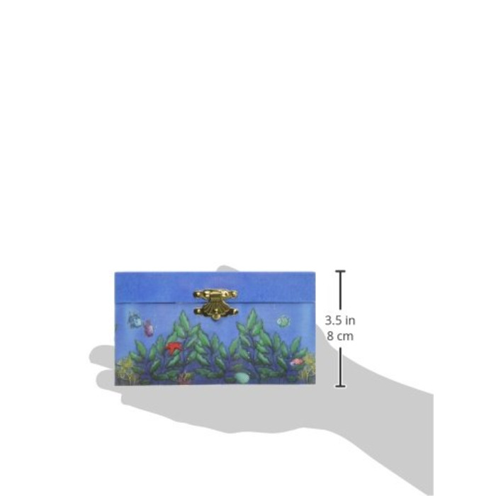 Шкатулка для прикрас для дітей, райдужна рибка, музична шкатулка з музикою і танцюючою фігуркою, сяйво, синій, 6291066