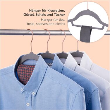 Набір вешалок для одягу Blumtal 50 шт. - обертаються на 360°, міцні, економія місця, неслизькі - рожеві оксамитові вішалки з покриттям