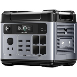 Портативна електростанція OUKITEL 800W з сонярним генератором, 512Wh LiFePO4, USB A/C, 1600W пікова потужність, для кемпінгу, подорожей, 6кг (P2001E PLUS)