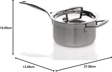 Каструля Le Creuset з нержавіючої сталі з кришкою, Ø 16 см, для всіх типів плит (включаючи індукцію), срібна