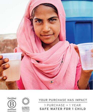 Фільтр для води LifeStraw Home: скляна кана з силіконовим дном, 1.6 л, Stormy Blue