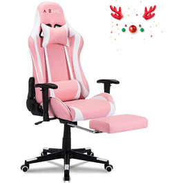 Ігрове крісло ALEAVIC з підставкою для ніг, гоночне крісло, ергономічне офісне крісло, ігрове крісло для ПК з високою спинкою.(Рожевий) Рожевий
