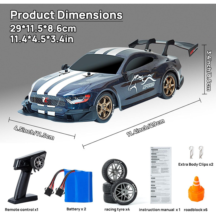 Радіокерований автомобіль 1:14 4WD Drift Car GT для дрифту, RC машина з пропорційним газ-гальмом, іграшка для дорослих та дітей (градієнт)