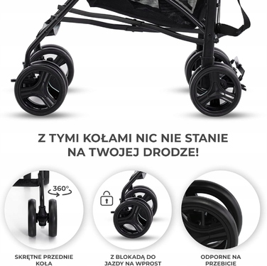 Легка компактна прогулянкова коляска-парасолька Kinderkraft TIK, сіра