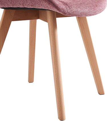 Набір з 2-х оббивних стільців для їдальні B&D Tania, рожевий, стиль кантрі/сканді, для кухні, офісу, туалетного столика, Webstoff Merlot, 11118-ROSA-2