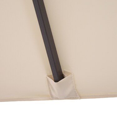 Outsunny Parasol Garden Parasol Market Parasol Double Parasol Патіо Парасолька з ручною рукояткою Бежева Овал 455 x 270 x 240 см