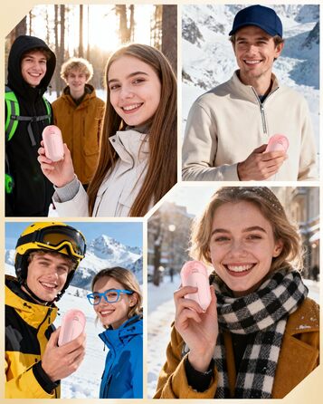 Електричні грілки для рук BOSONER 2 шт. 6000mAh USB, портативні, для чоловіків та жінок, рожеві