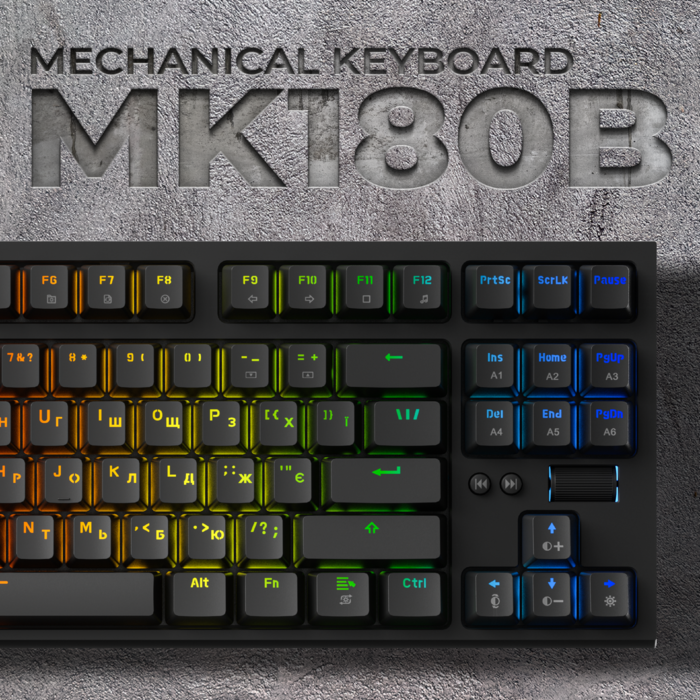 Дротова механічна клавіатура GamePro MK180B (Red) з Hot-Swap RGB Black