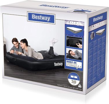 Надувний матрац Bestway Aeroluxe з вбудованим електронасосом, Queensize 203x152x46 см