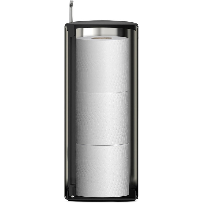 Диспенсер для туалетного паперу Joseph Joseph EasyStore Luxe з кришкою, нержавіюча сталь, на 3 рулони