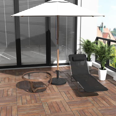 Outsunny Sun Lounger Садовий шезлонг Relax Lounger на 2 ноги Шезлонг чорний складний для саду, тераси та балкона