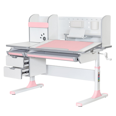 Дитячий стіл Mealux Hamilton Multicolor PN з полицею (арт. BD-680 W/G MC+PN з полицею)