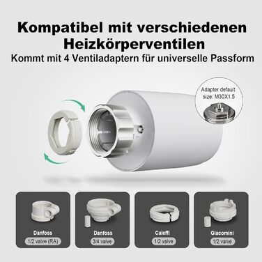 Smart термостат на радіатор 2 шт, Zigbee, бездротовий, сумісний з Tuya, Alexa, Google Assistant, для економії енергії