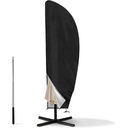 Чохол для парасольки великої розмірності (2-4 м) - захист від сонця, вітру та снігу. Чорний, 265 x 40/70/50 см