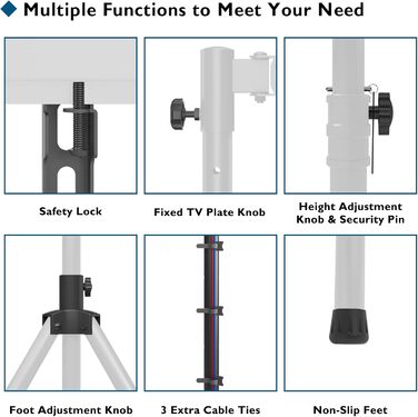 Підставка для телевізора BONTEC: поворотна, нахилена, регульована по висоті, для LCD, LED, OLED, Plasma, Curved телевізорів 32-60 дюймів, до 45 кг, VESA 400x400 мм