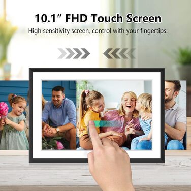 Цифровий фоторамка Frameo з Wi-Fi, 10.1 дюйма, 32GB, сенсорний екран, авто-обертання, підтримка Frameo App