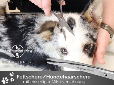Ножиці для стрижки собак Solinger, зроблені в Німеччині Ножиці для стрижки собак вигнуті з одностороннім мікрозубчатим покриттям з нержавіючої сталі Ножиці для стрижки собак, кішок, домашніх тварин (7 дюймів)