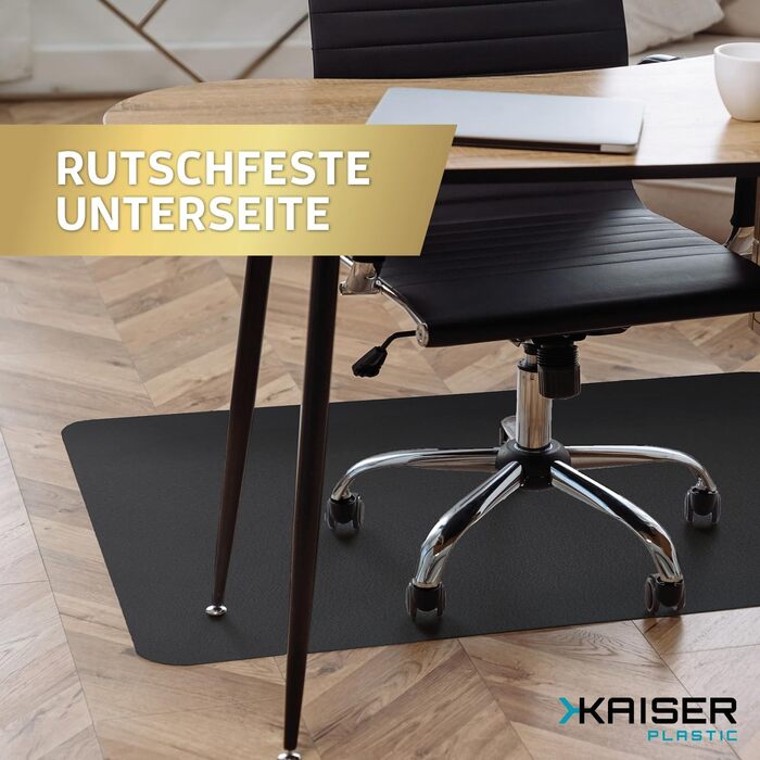 Захисна килимок для офісного крісла Kaiser Bodenschutzmatte, 120 x 130 см, чорний, Made in Germany