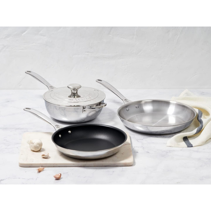 Сковорода LE CREUSET з нержавіючої сталі 30 см, 3-шарова, без покриття