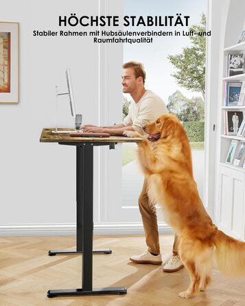 Електричний регульований стіл ErGear 140x70 см з пам'яттю, для дому та офісу, з підключенням, вінтажний, колір дерева