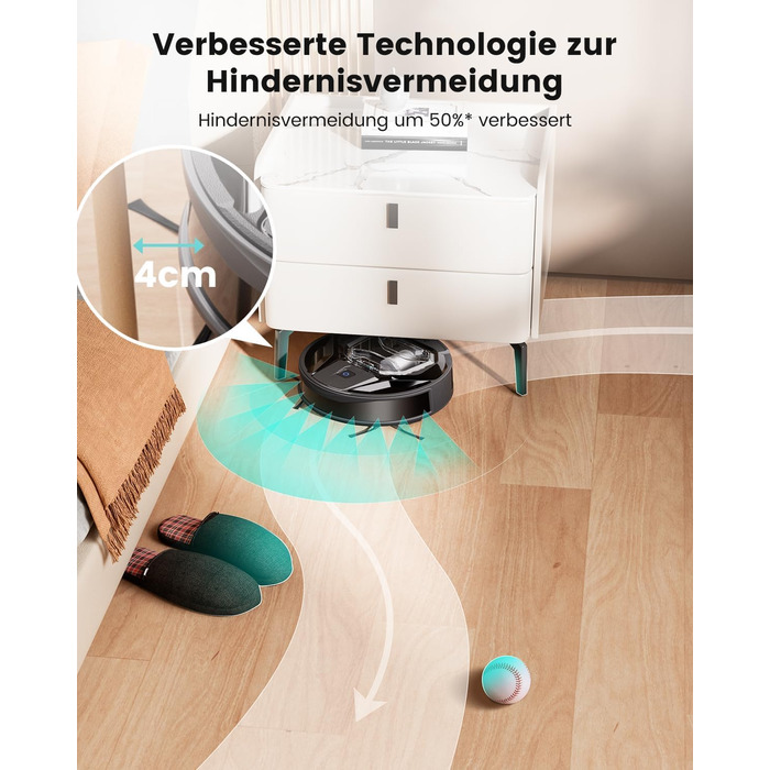 Робот-пилосос LEFANT M320 з вологою, 6000Pa, ущільнення, App/Alexa, чорний