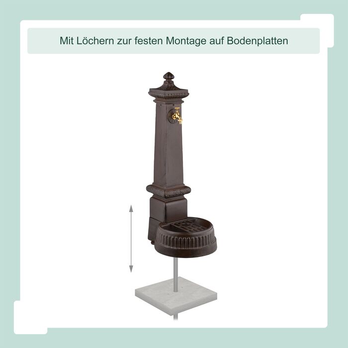 Relaxdays Античний фонтанчик для стояння, 100 см