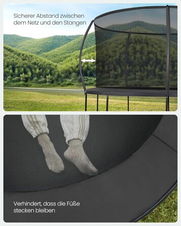 Батут SONGMICS вуличний Ø427 см з захисною сіткою, драбиною та м'якими стійками, чорний