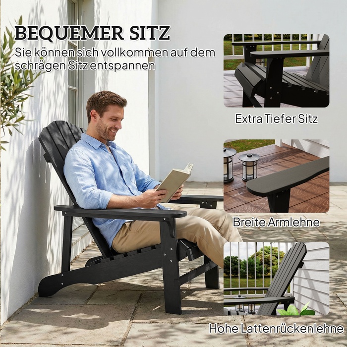 Крісло Едіро́к, стійке до погодних умов, дерев'яне, для саду та вулиці, з високою спинкою та підлокітниками