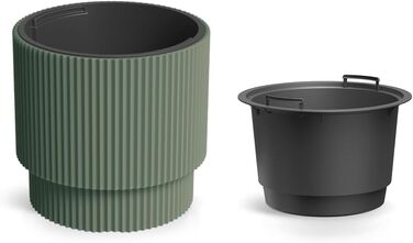 Квітчар з підставкою, пластиковий горщик для квітів, великий горщик для рослин (DBMIS Антрацит, діаметр 40 см)