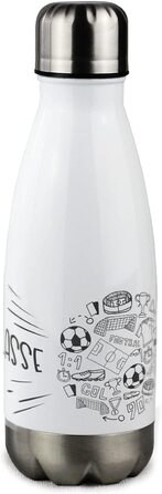 Ізольована пляшка для пиття для дітей, термос з нержавіючої сталі для школи, спорту, персоналізована подарункова пляшка для води (футбол, 350 мл)